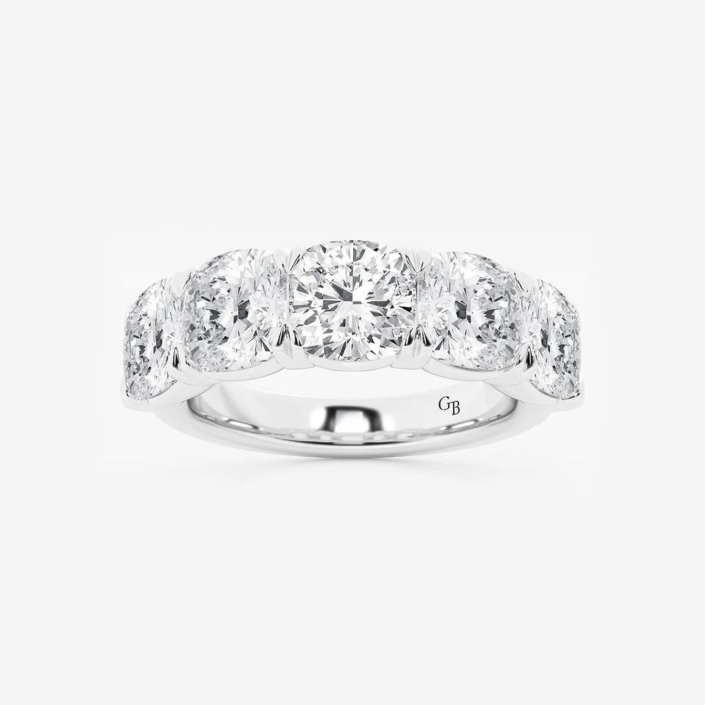 GWA031 - product video for 5 ctw Cushion Lab Grown Diamond Five-Stone Anniversary Band