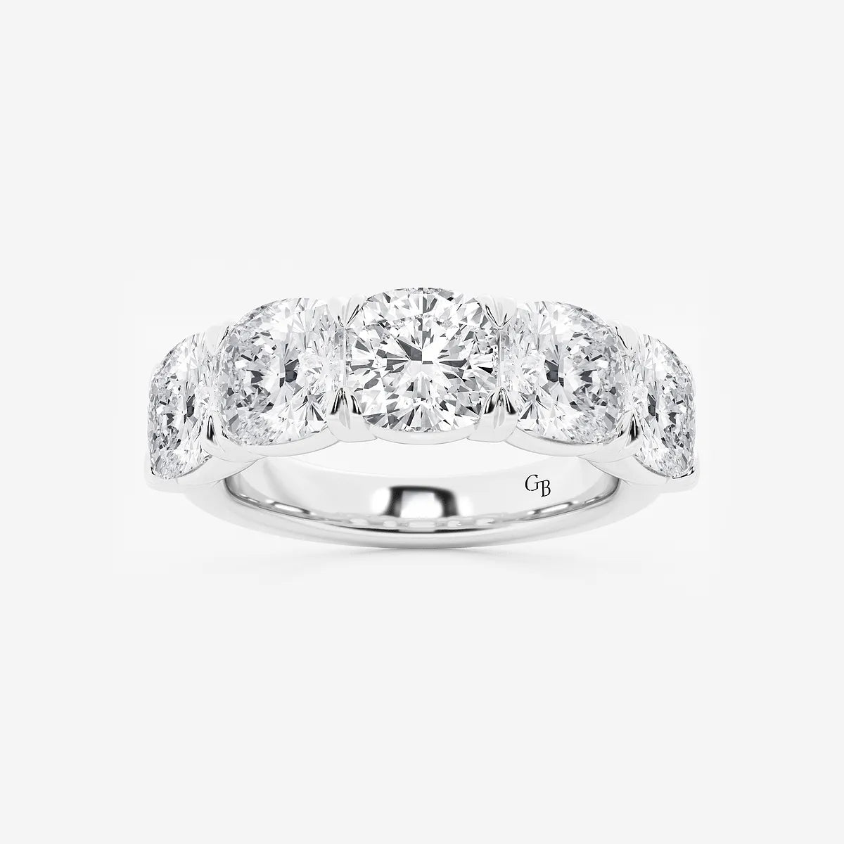 GWA031 - product video for 5 ctw Cushion Lab Grown Diamond Five-Stone Anniversary Band