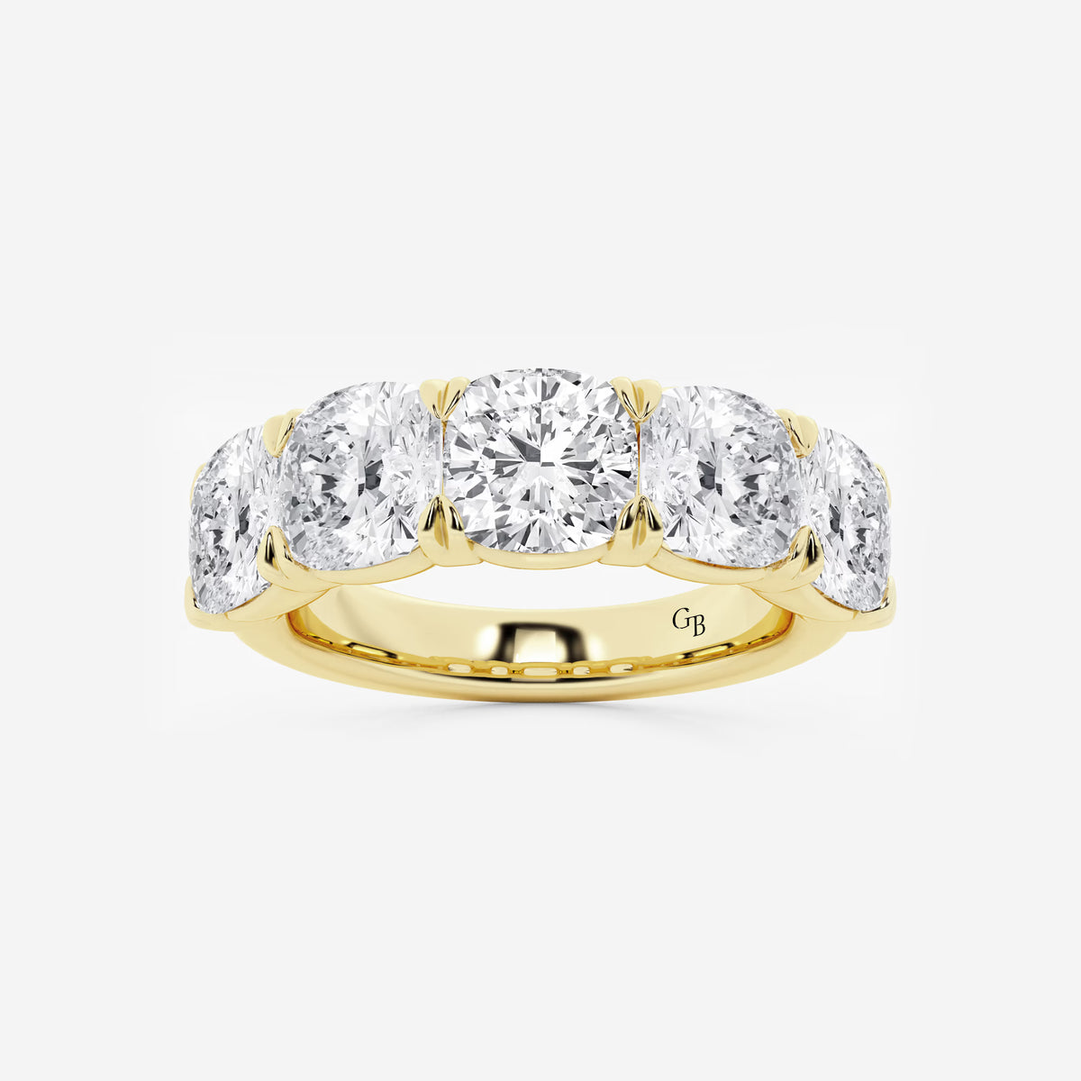 GWA031 - 5 ctw Cushion Lab Grown Diamond Five-Stone Anniversary Band