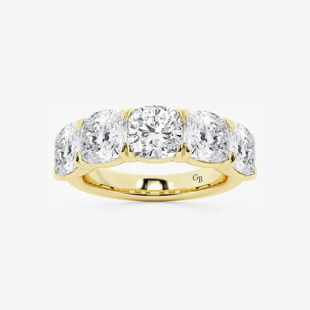 GWA031 - product video for 5 ctw Cushion Lab Grown Diamond Five-Stone Anniversary Band