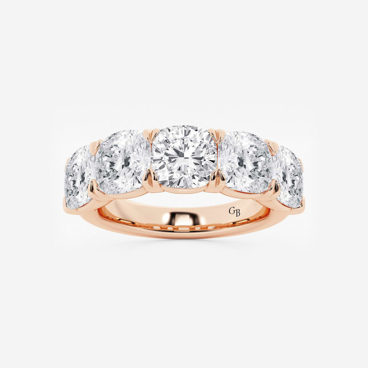 GWA031 - 5 ctw Cushion Lab Grown Diamond Five-Stone Anniversary Band