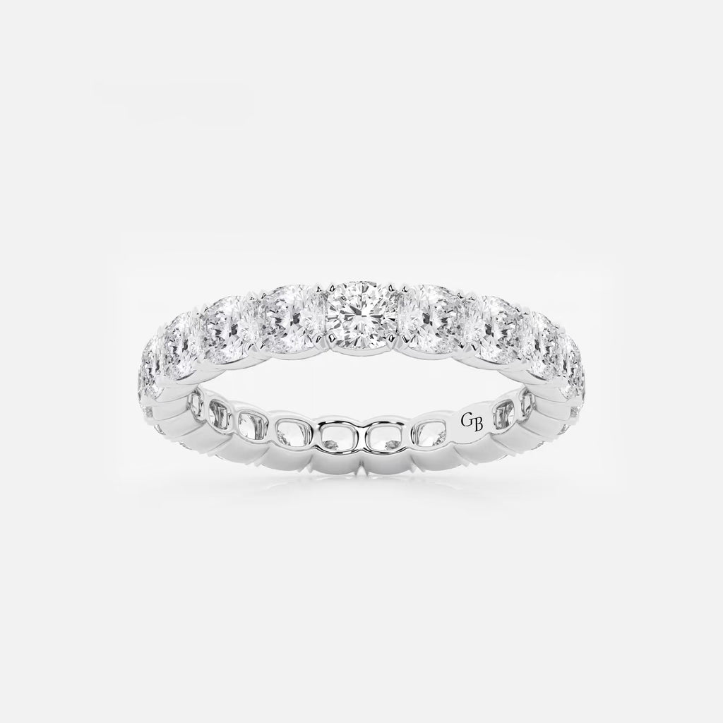 GWA033 - 3 ctw Cushion Lab Grown Diamond Eternity Band - 3.2mm Width