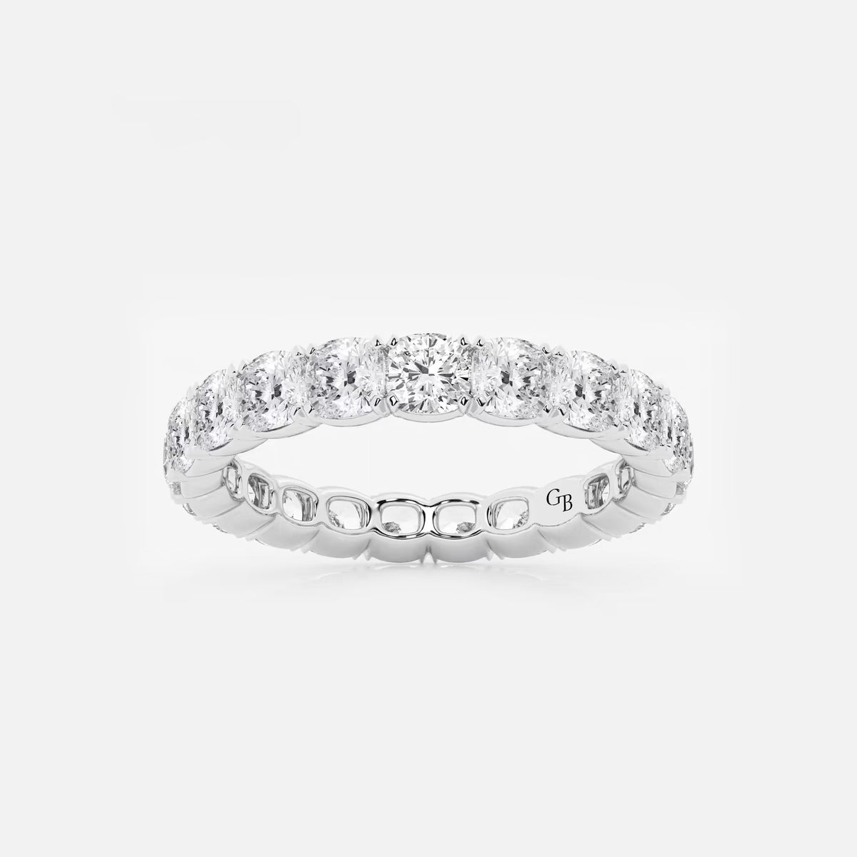 GWA033 - 3 ctw Cushion Lab Grown Diamond Eternity Band - 3.2mm Width
