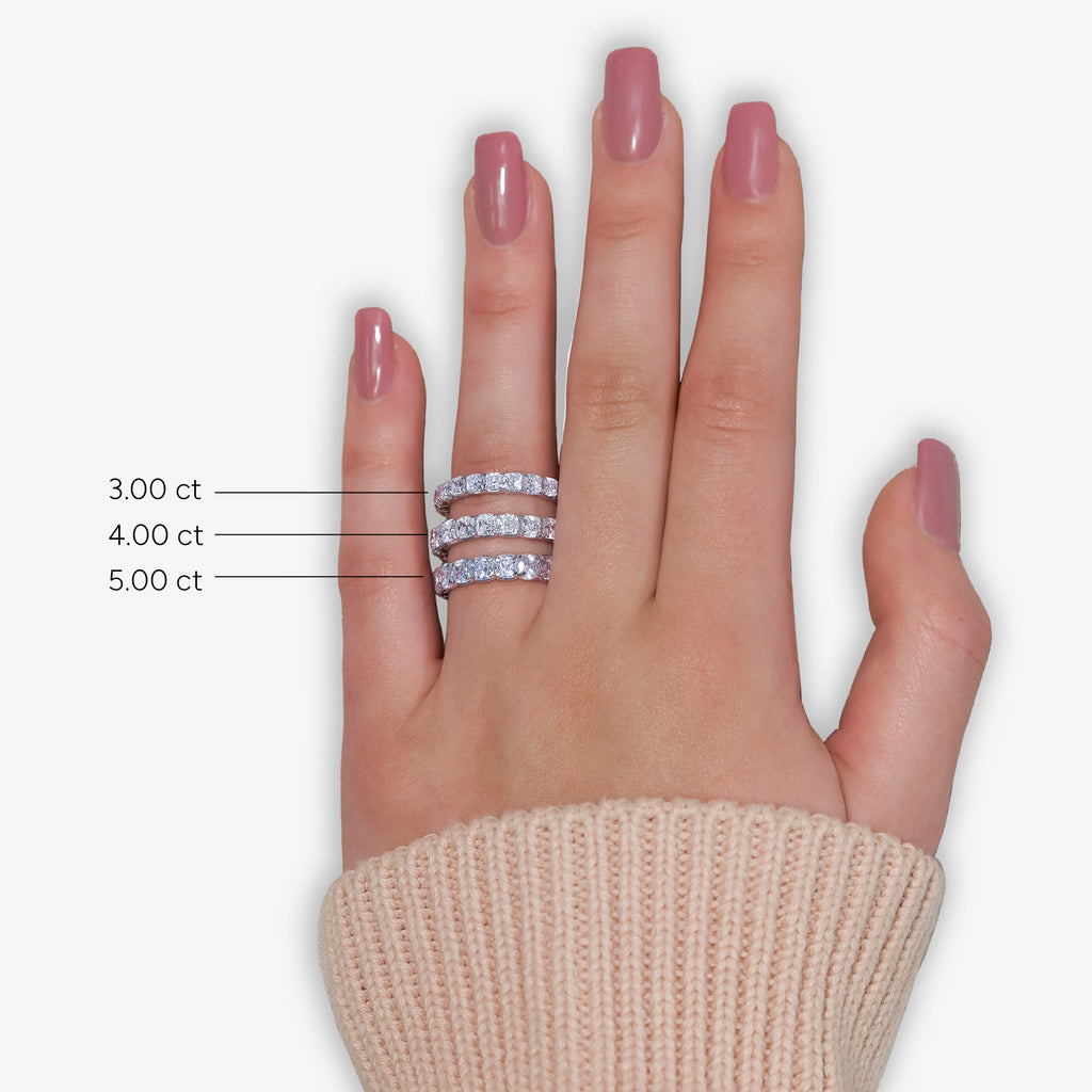 GWA033 - Additional Image 2 for  3 ctw Cushion Lab Grown Diamond Eternity Band - 3.2mm Width