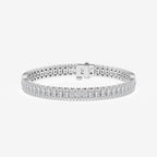 GWA033 - 6 ctw Princess Lab Grown Diamond Railroad Bracelet - 7 Inches