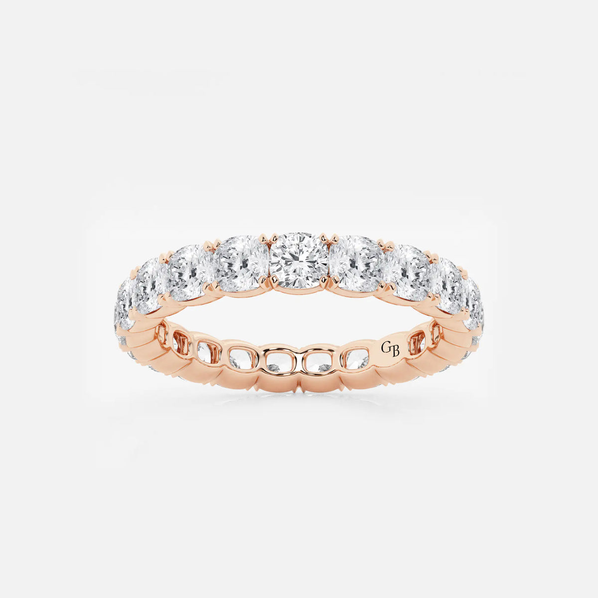 GWA033 - 3 ctw Cushion Lab Grown Diamond Eternity Band - 3.2mm Width