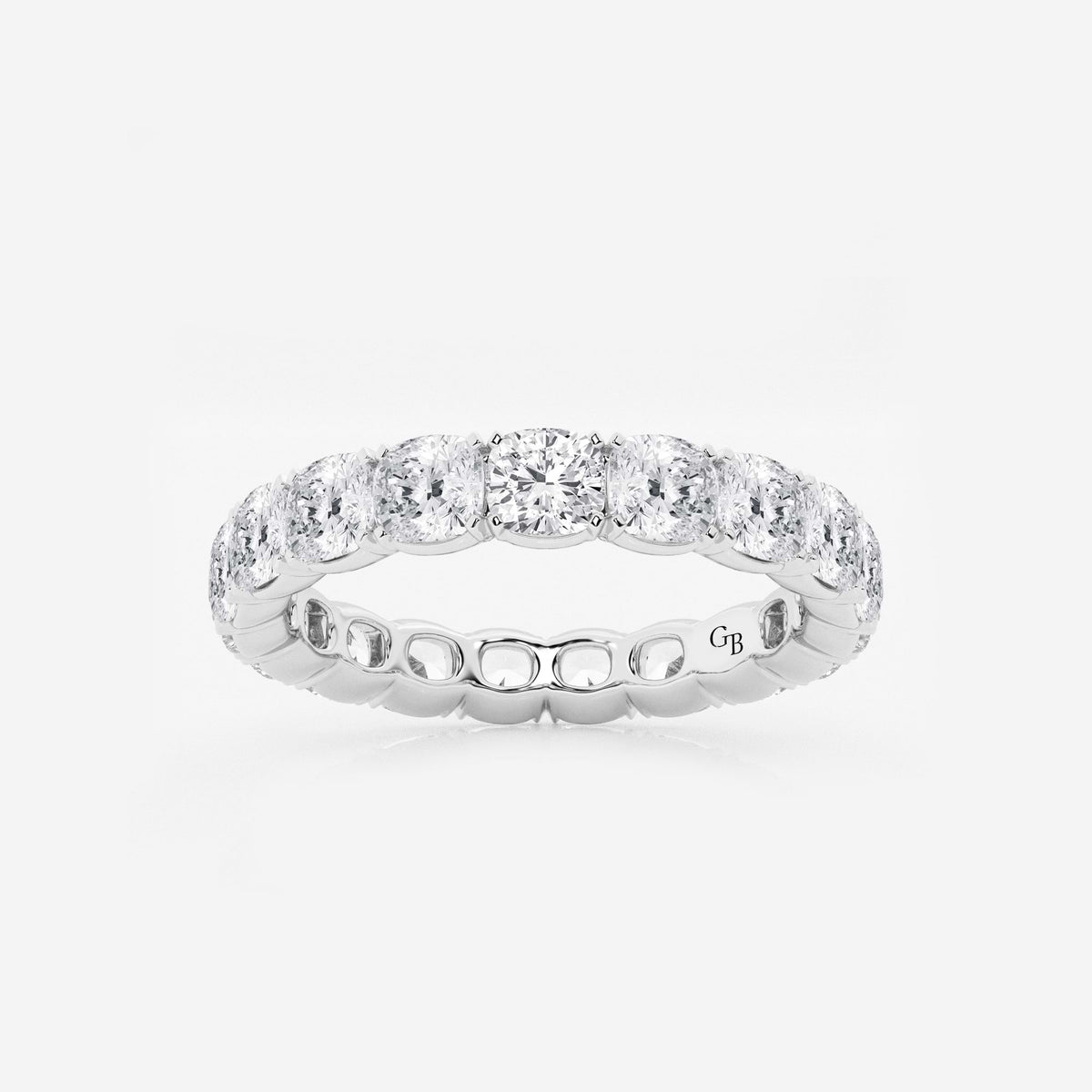 GWA033 - 4 ctw Cushion Lab Grown Diamond Eternity Band - 3.7mm Width