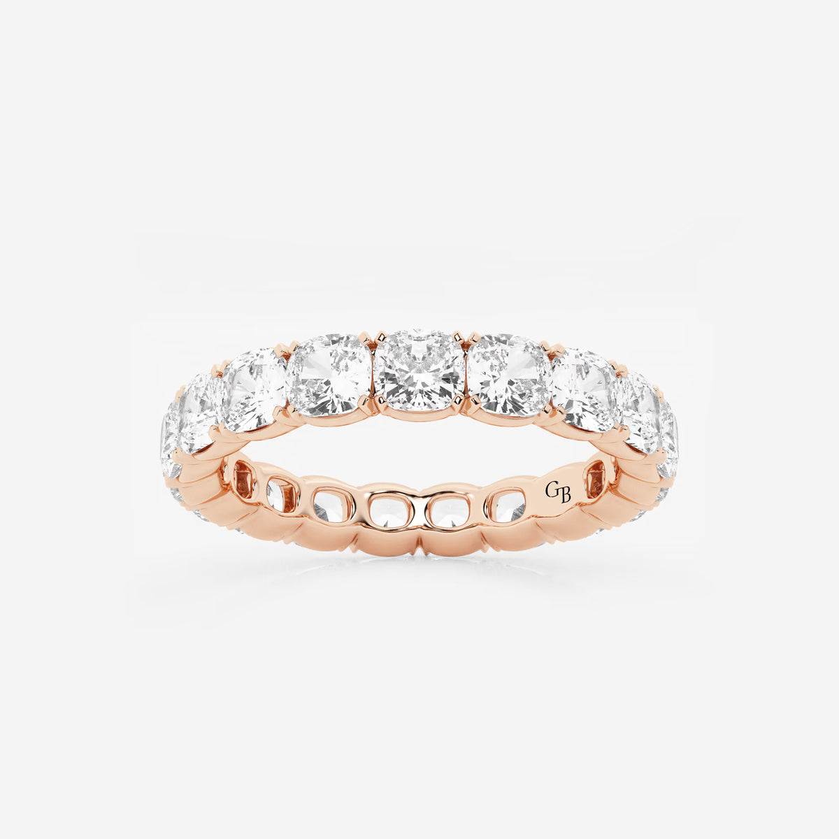 GWA033 - 4 ctw Cushion Lab Grown Diamond Eternity Band - 3.7mm Width