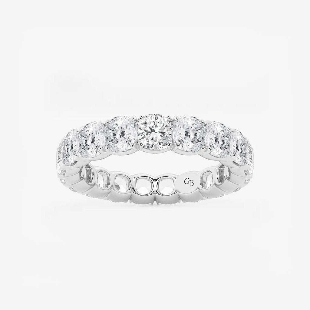 GWA033 - product video for 5 ctw Cushion Lab Grown Diamond Eternity Band - 4.1mm Width