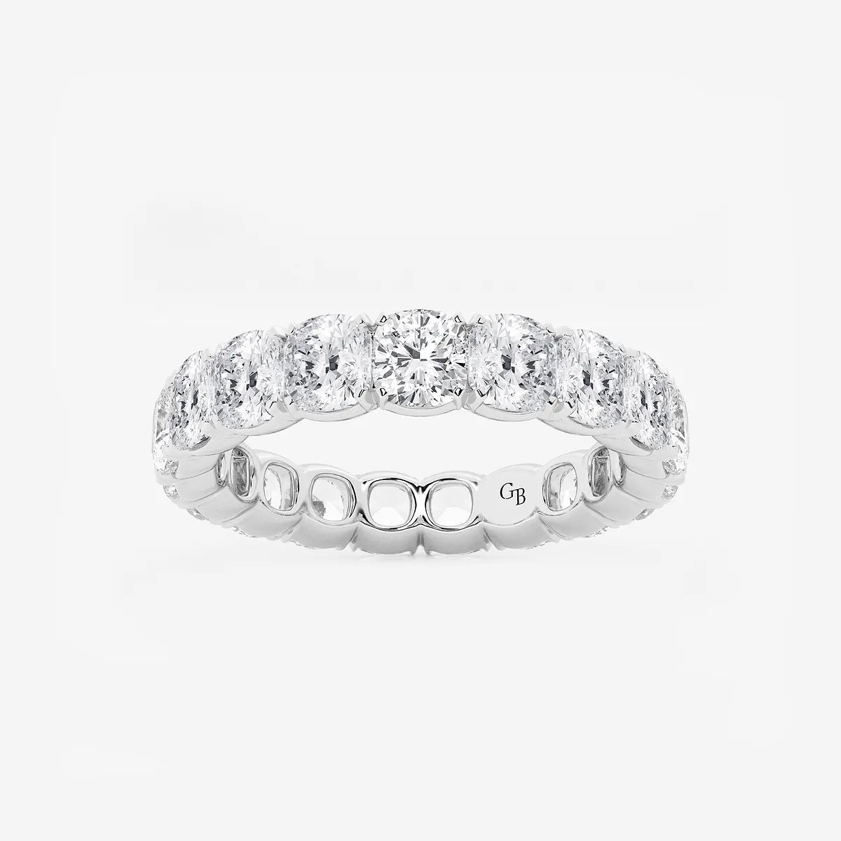 GWA033 - product video for 5 ctw Cushion Lab Grown Diamond Eternity Band - 4.1mm Width