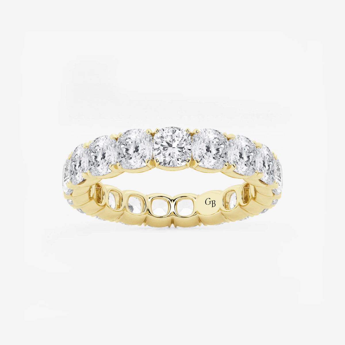 GWA033 - 5 ctw Cushion Lab Grown Diamond Eternity Band - 4.1mm Width