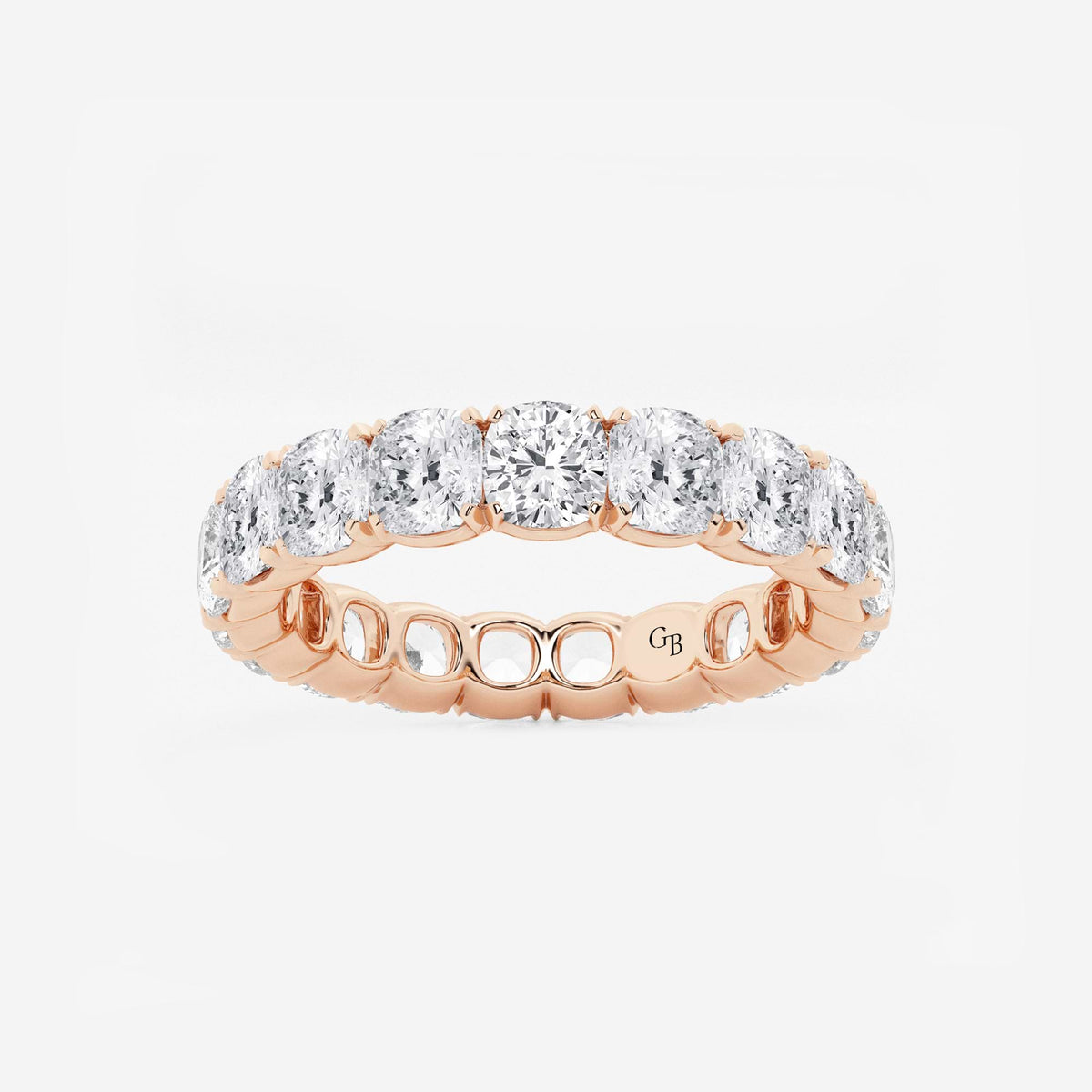 GWA033 - 5 ctw Cushion Lab Grown Diamond Eternity Band - 4.1mm Width