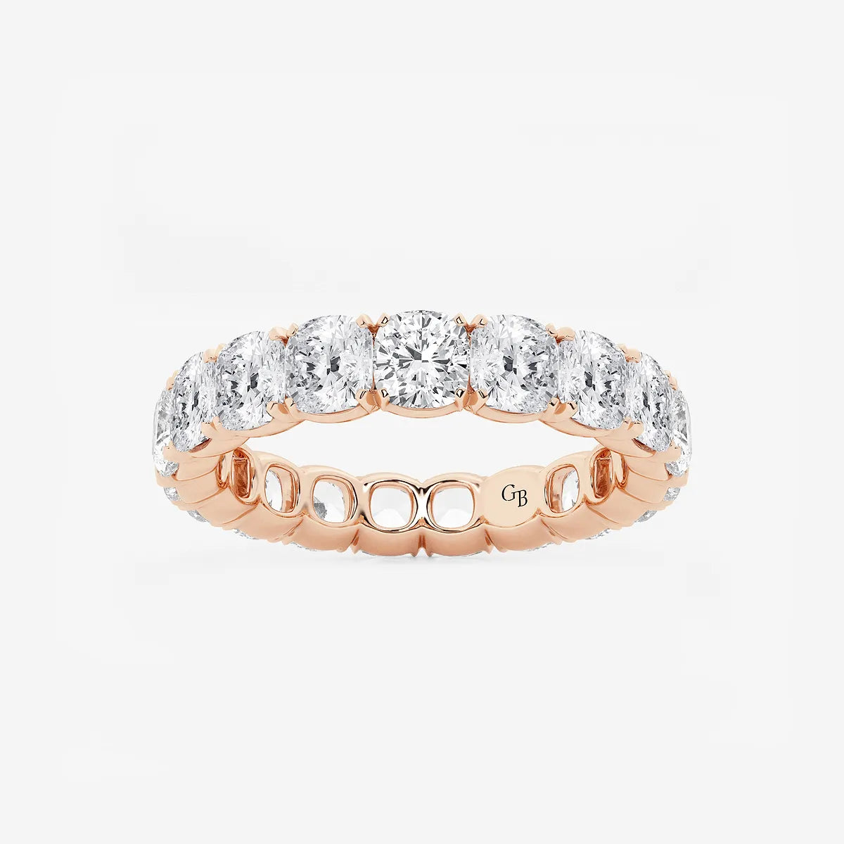 GWA033 - product video for 5 ctw Cushion Lab Grown Diamond Eternity Band - 4.1mm Width