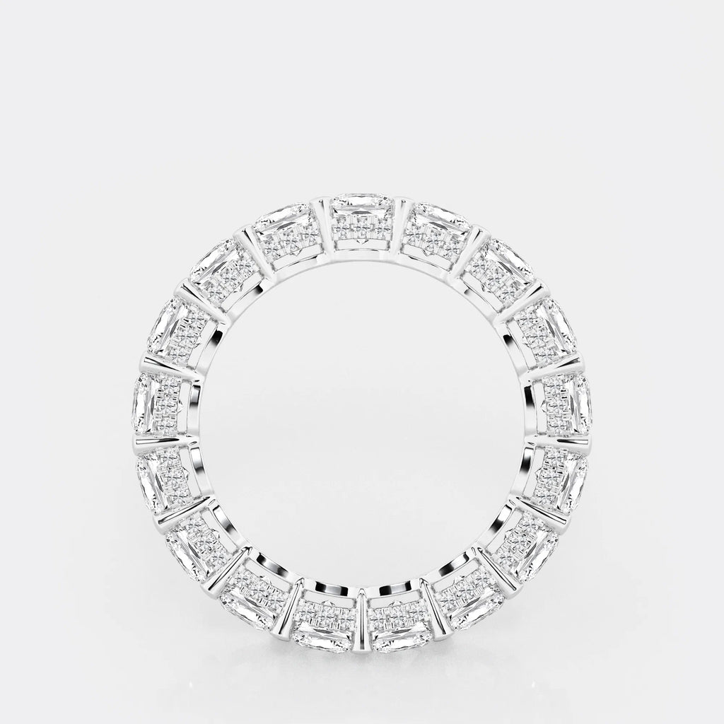 GWA035 - Additional Image 1 for  6 ctw Cushion Lab Grown Diamond Eternity Band With Side Stone Accents - 4.1mm Width