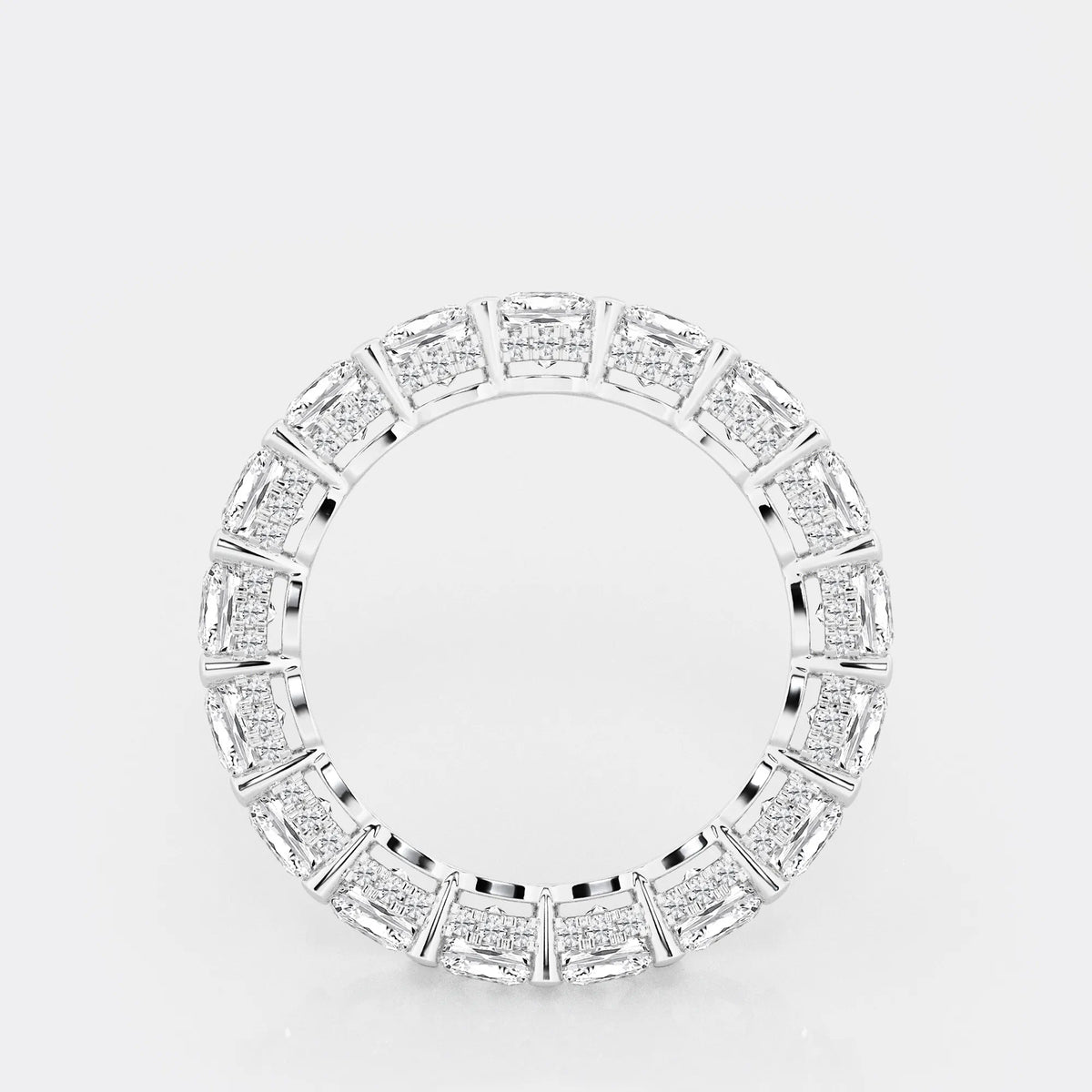 GWA035 - Additional Image 1 for  6 ctw Cushion Lab Grown Diamond Eternity Band With Side Stone Accents - 4.1mm Width