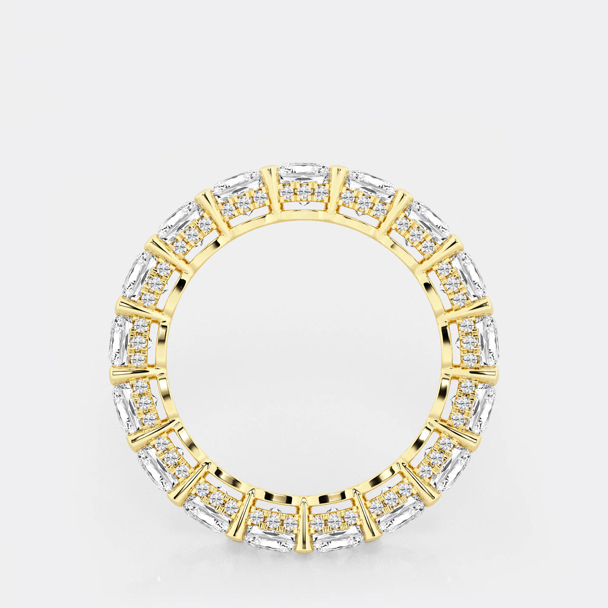 GWA035 - Additional Image 1 for  6 ctw Cushion Lab Grown Diamond Eternity Band With Side Stone Accents - 4.1mm Width