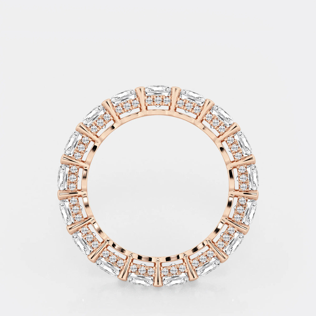 GWA035 - Additional Image 1 for  6 ctw Cushion Lab Grown Diamond Eternity Band With Side Stone Accents - 4.1mm Width
