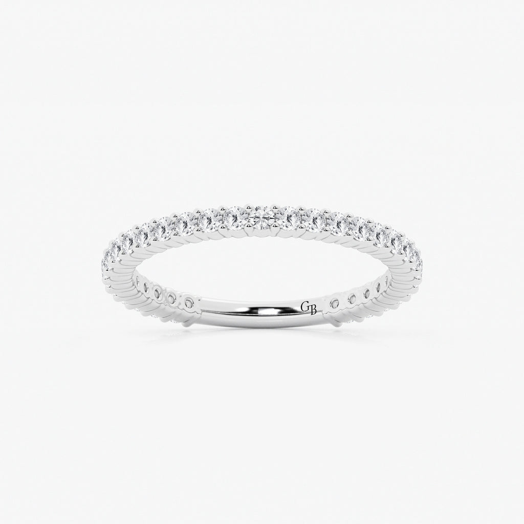 GWA036 - 1/2 ctw Round Lab Grown Diamond Three Quarter Eternity Shared Prong Wedding Band