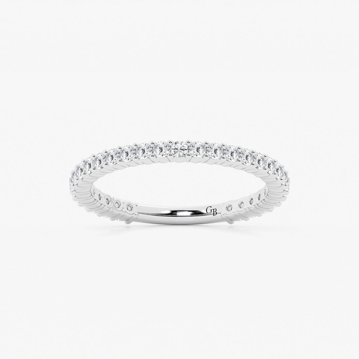 GWA036 - 1/2 ctw Round Lab Grown Diamond Three Quarter Eternity Shared Prong Wedding Band