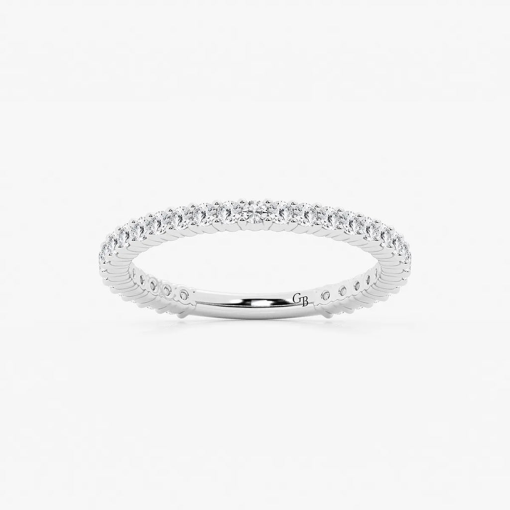 GWA036 - product video for 1/2 ctw Round Lab Grown Diamond Three Quarter Eternity Shared Prong Wedding Band
