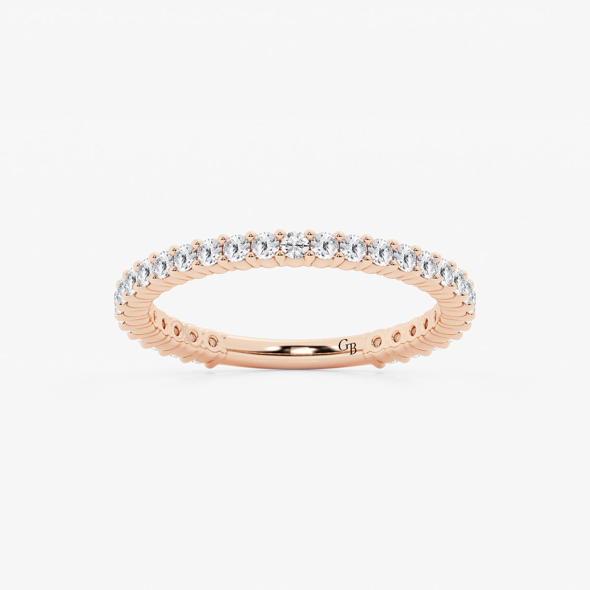 GWA036 - 1/2 ctw Round Lab Grown Diamond Three Quarter Eternity Shared Prong Wedding Band