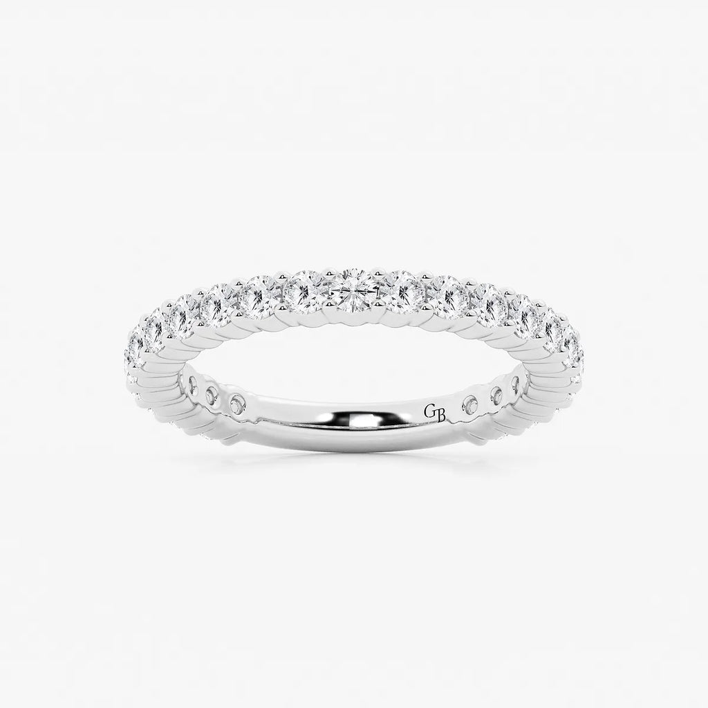 GWA036 - product video for 1 ctw Round Lab Grown Diamond Three Quarter Eternity Shared Prong Wedding Band