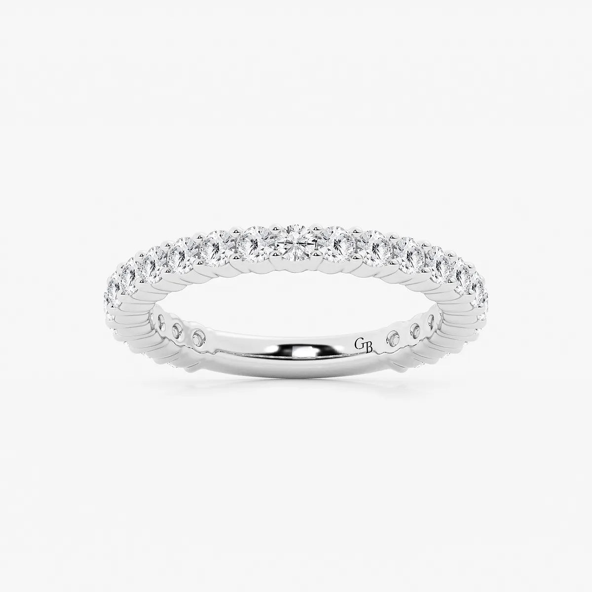 GWA036 - product video for 1 ctw Round Lab Grown Diamond Three Quarter Eternity Shared Prong Wedding Band