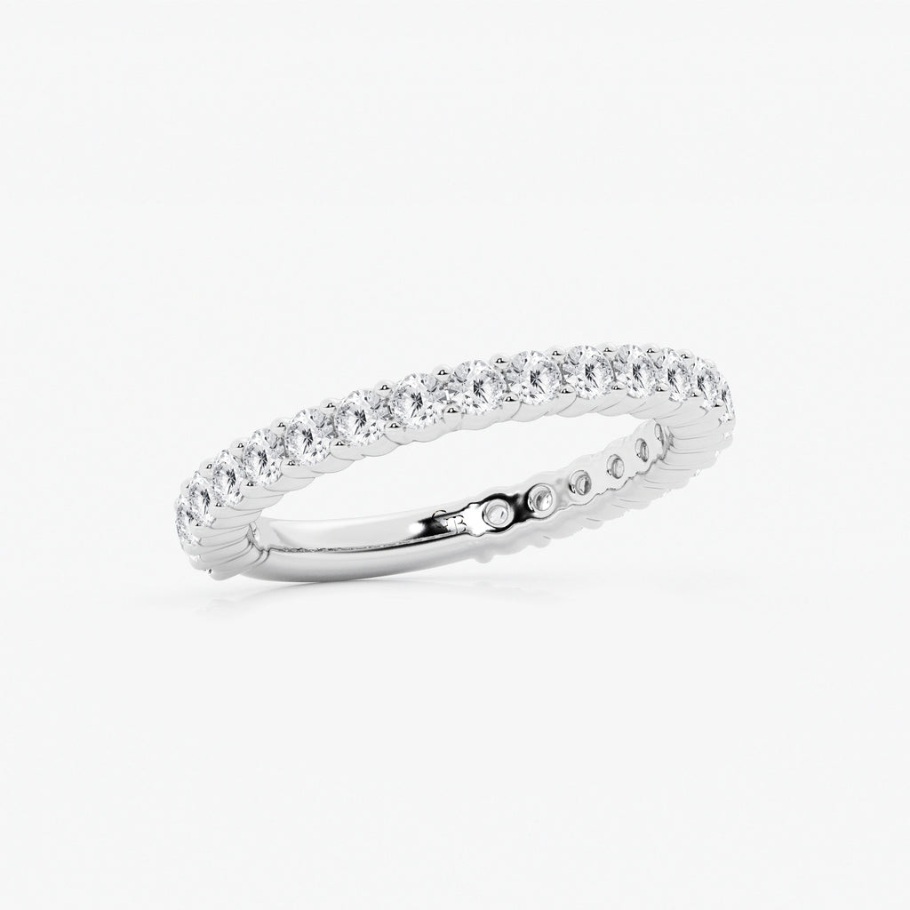 GWA036 - Additional Image 1 for  1 ctw Round Lab Grown Diamond Three Quarter Eternity Shared Prong Wedding Band