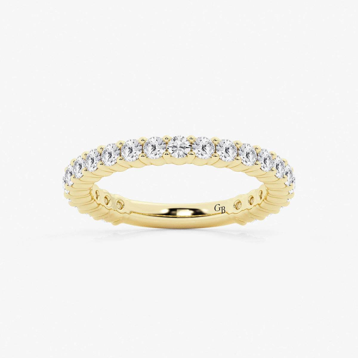 GWA036 - 1 ctw Round Lab Grown Diamond Three Quarter Eternity Shared Prong Wedding Band