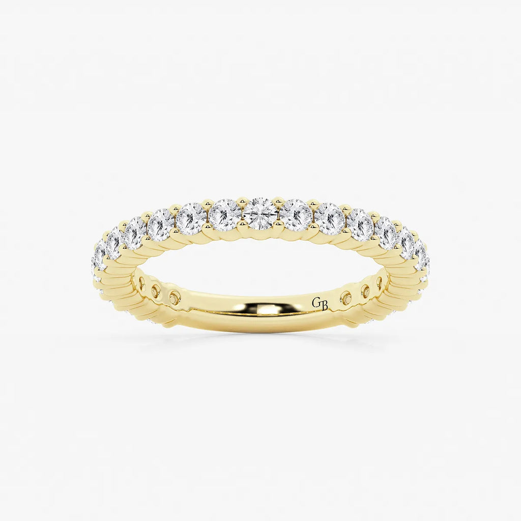 GWA036 - product video for 1 ctw Round Lab Grown Diamond Three Quarter Eternity Shared Prong Wedding Band