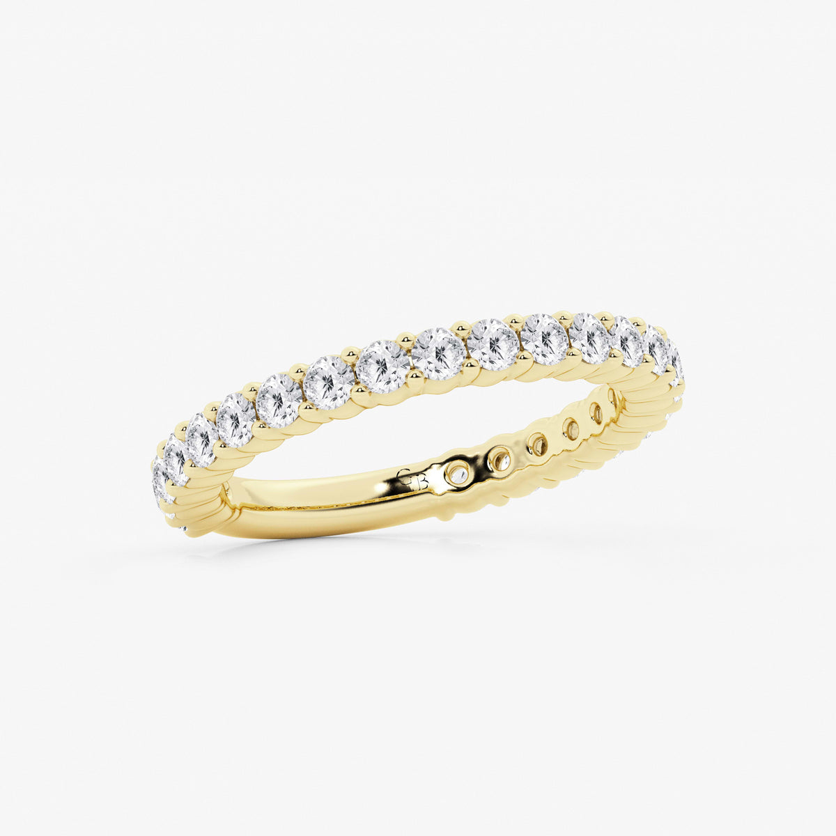 GWA036 - Additional Image 1 for  1 ctw Round Lab Grown Diamond Three Quarter Eternity Shared Prong Wedding Band