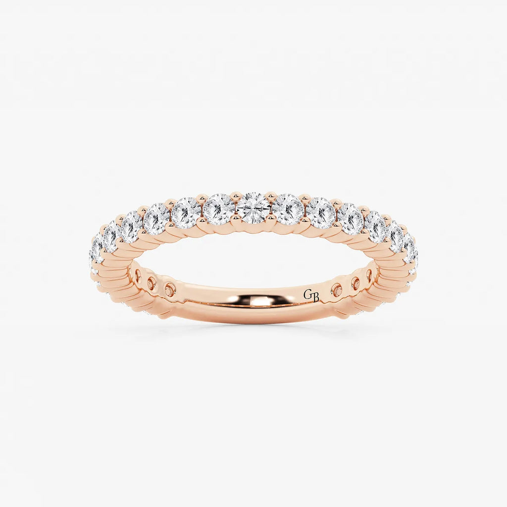 GWA036 - product video for 1 ctw Round Lab Grown Diamond Three Quarter Eternity Shared Prong Wedding Band