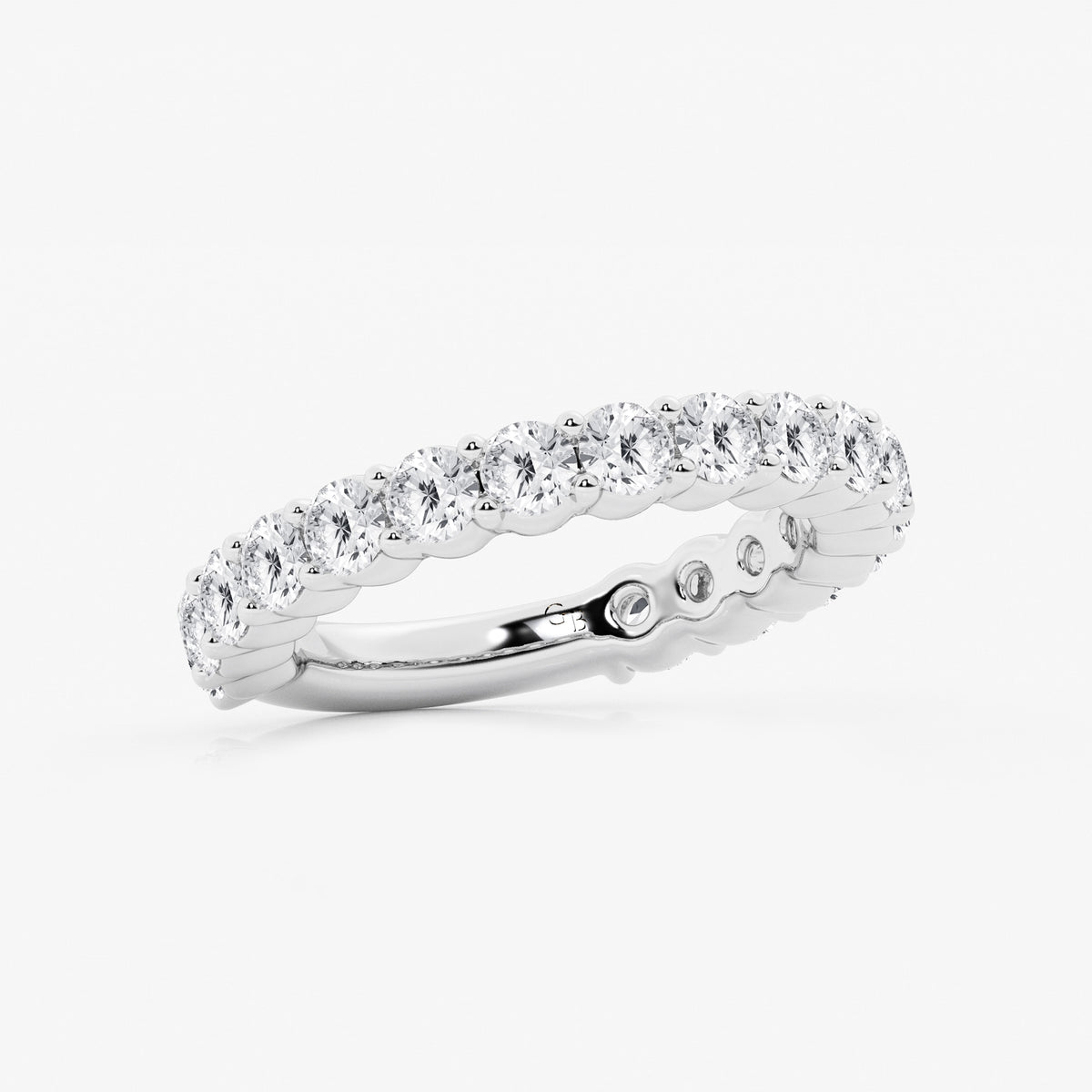 GWA036 - Additional Image 1 for  2 ctw Round Lab Grown Diamond Three Quarter Eternity Shared Prong Wedding Band