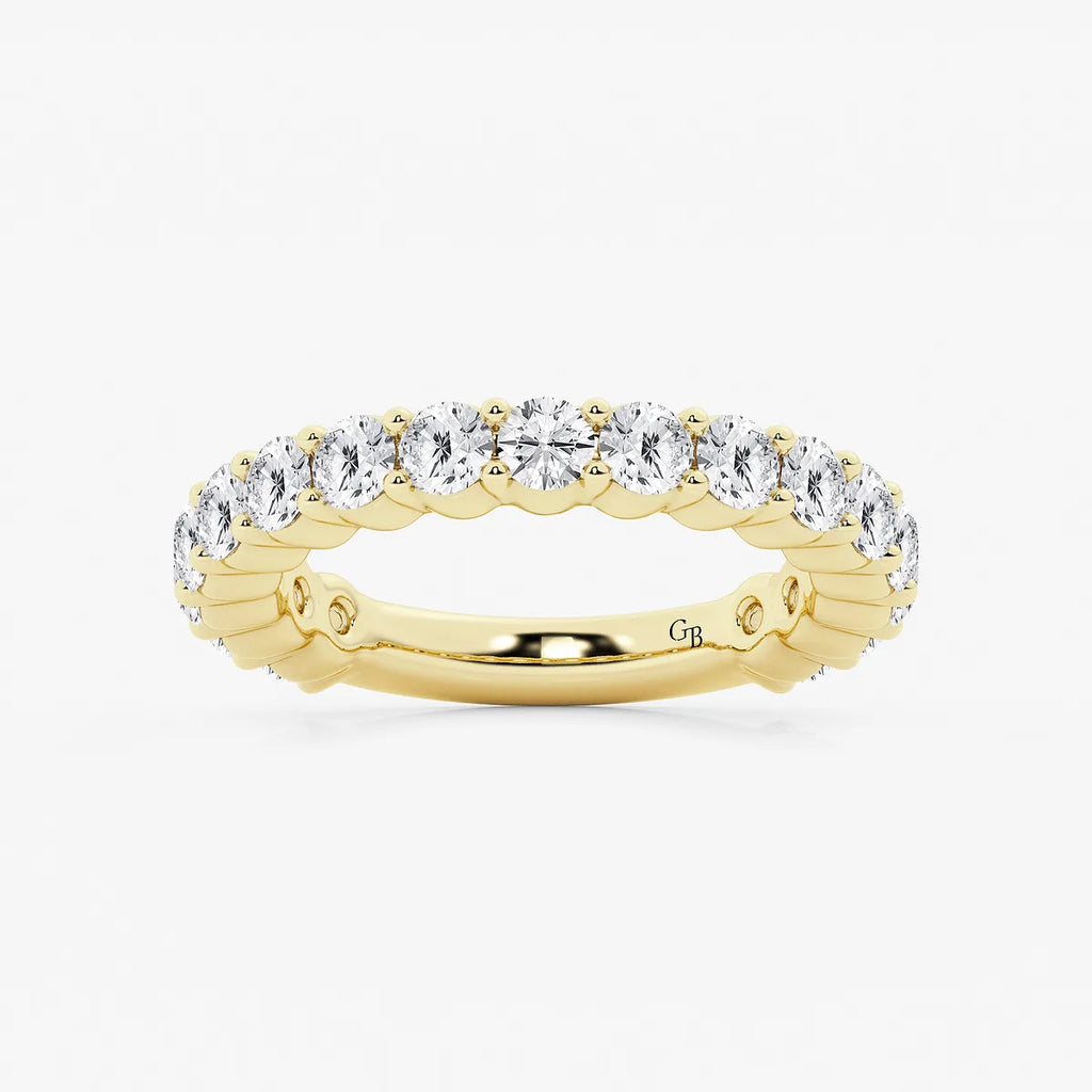 GWA036 - product video for 2 ctw Round Lab Grown Diamond Three Quarter Eternity Shared Prong Wedding Band