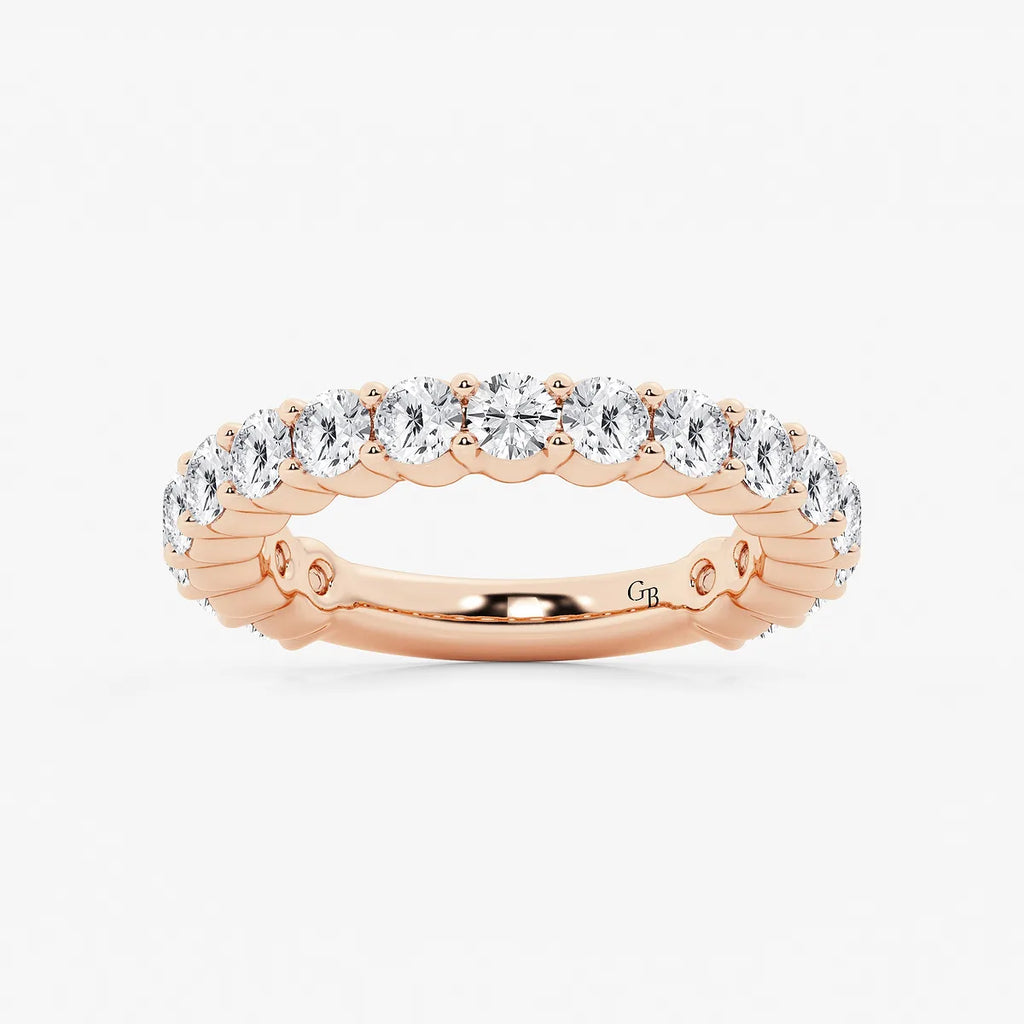 GWA036 - product video for 2 ctw Round Lab Grown Diamond Three Quarter Eternity Shared Prong Wedding Band