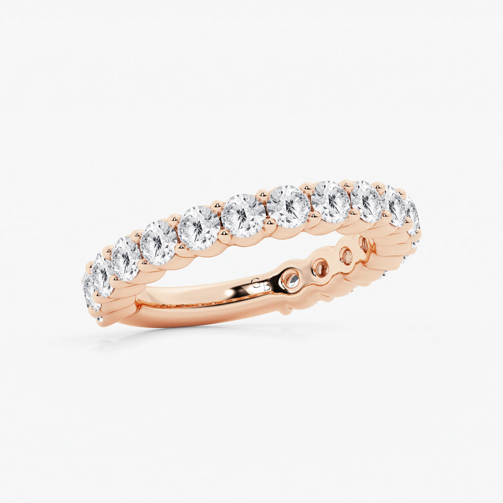 GWA036 - Additional Image 1 for  2 ctw Round Lab Grown Diamond Three Quarter Eternity Shared Prong Wedding Band