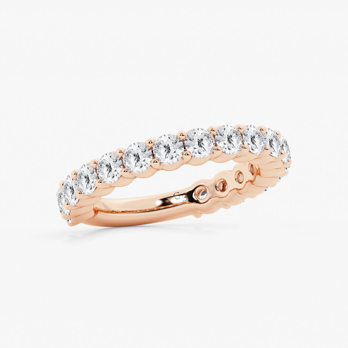 GWA036 - Additional Image 1 for  2 ctw Round Lab Grown Diamond Three Quarter Eternity Shared Prong Wedding Band
