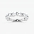 GWA036 - 3 ctw Round Lab Grown Diamond Three Quarter Eternity Shared Prong Wedding Band