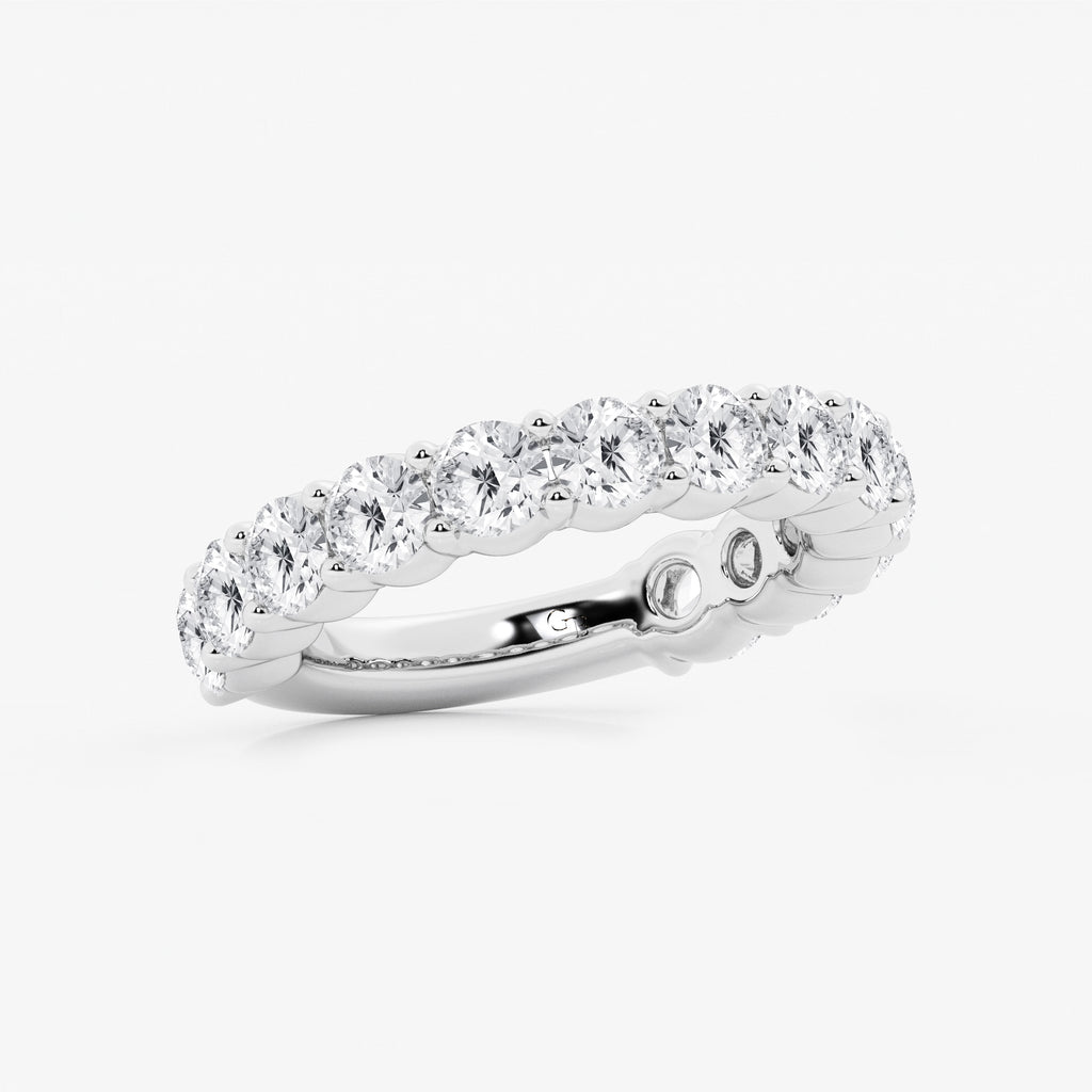 GWA036 - Additional Image 1 for  3 ctw Round Lab Grown Diamond Three Quarter Eternity Shared Prong Wedding Band