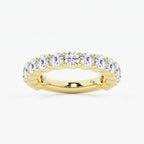 GWA036 - 3 ctw Round Lab Grown Diamond Three Quarter Eternity Shared Prong Wedding Band