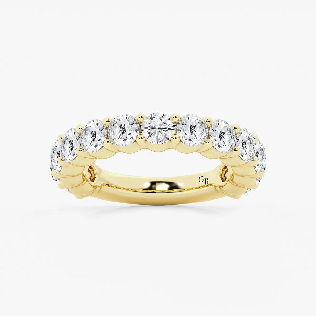 GWA036 - product video for 3 ctw Round Lab Grown Diamond Three Quarter Eternity Shared Prong Wedding Band