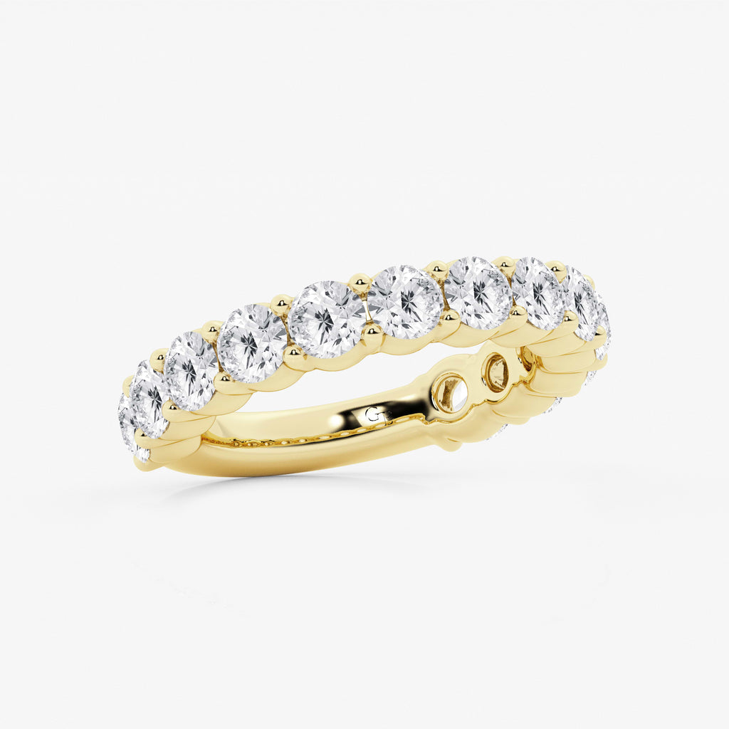 GWA036 - Additional Image 1 for  3 ctw Round Lab Grown Diamond Three Quarter Eternity Shared Prong Wedding Band