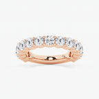 GWA036 - 3 ctw Round Lab Grown Diamond Three Quarter Eternity Shared Prong Wedding Band