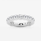 GWA036 - 4 ctw Round Lab Grown Diamond Three Quarter Eternity Shared Prong Wedding Band