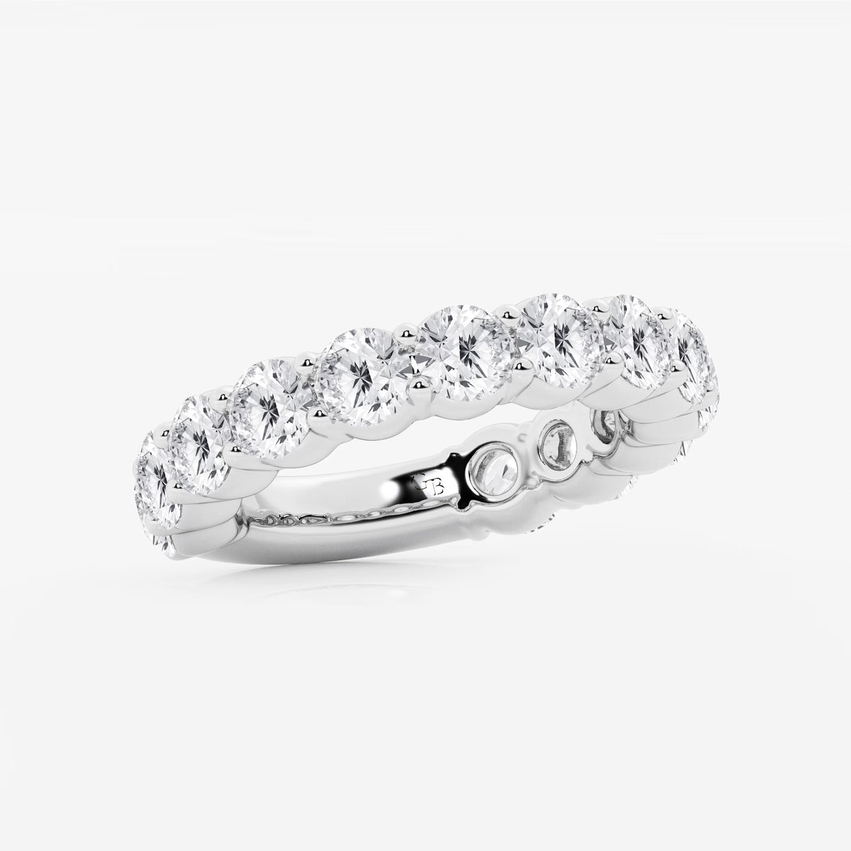 GWA036 - Additional Image 1 for  4 ctw Round Lab Grown Diamond Three Quarter Eternity Shared Prong Wedding Band