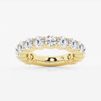 GWA036 - 4 ctw Round Lab Grown Diamond Three Quarter Eternity Shared Prong Wedding Band