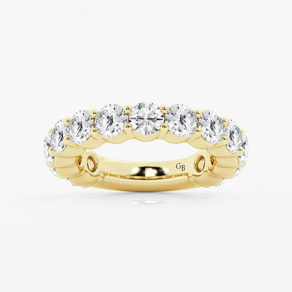 GWA036 - product video for 4 ctw Round Lab Grown Diamond Three Quarter Eternity Shared Prong Wedding Band