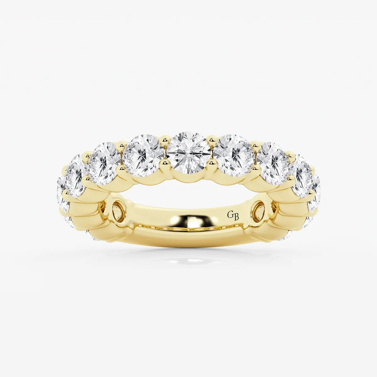 GWA036 - product video for 4 ctw Round Lab Grown Diamond Three Quarter Eternity Shared Prong Wedding Band