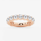 GWA036 - 4 ctw Round Lab Grown Diamond Three Quarter Eternity Shared Prong Wedding Band