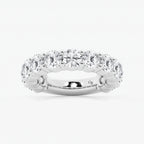 GWA036 - 5 ctw Round Lab Grown Diamond Three Quarter Eternity Shared Prong Wedding Band